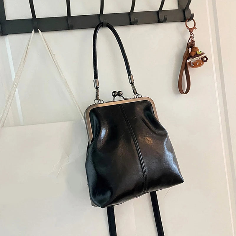 Vintage Style Women Handbag Brown Versatile Designer Shoulder Bag PU Leather Ladys Shell Purses Crossbody Bags