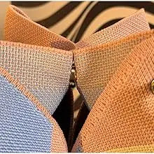 Mini Knitted Bucket Bag Women Small Handbag Geometric Colorblock Wristlet Purse With Detachable Handle