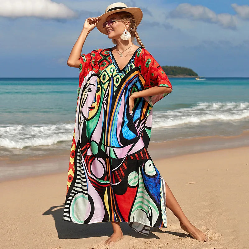 Gisy Luxury Beach Kaftan-Elegant Resort Cover-Up