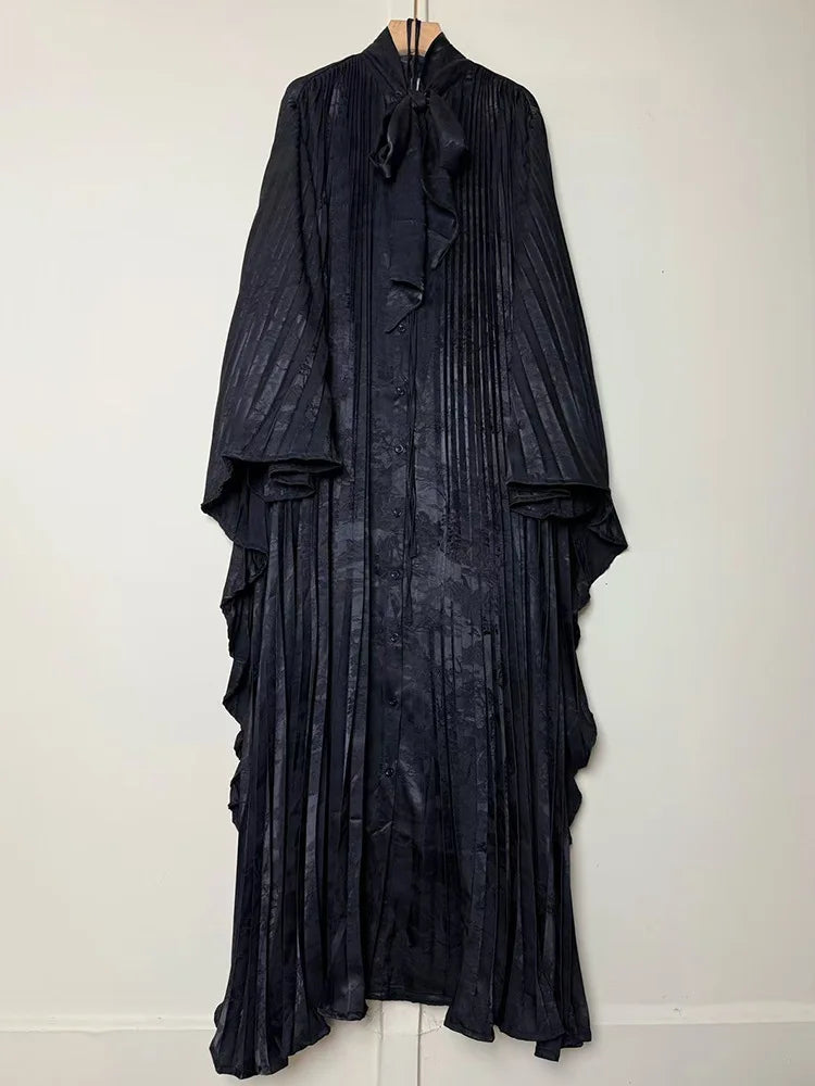 Elegant Floral Maxi Dress – Batwing Sleeve Boho Robe for Women