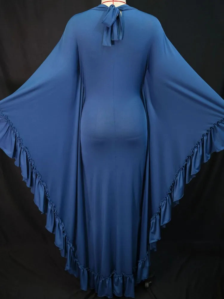 Luxury African Boubou Abaya Dress – Elegant Muslim Maxi Dress for Women
