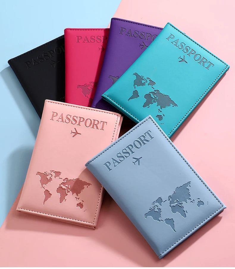 Stylish Travel Passport Cover, Multi-Card Slot for Tickets & Bank Cards, Lightweight Scratch-Resistant PU Material