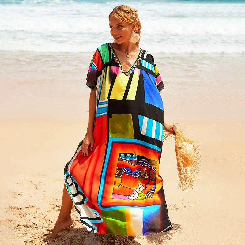 Gisy Luxury Beach Kaftan-Elegant Resort Cover-Up