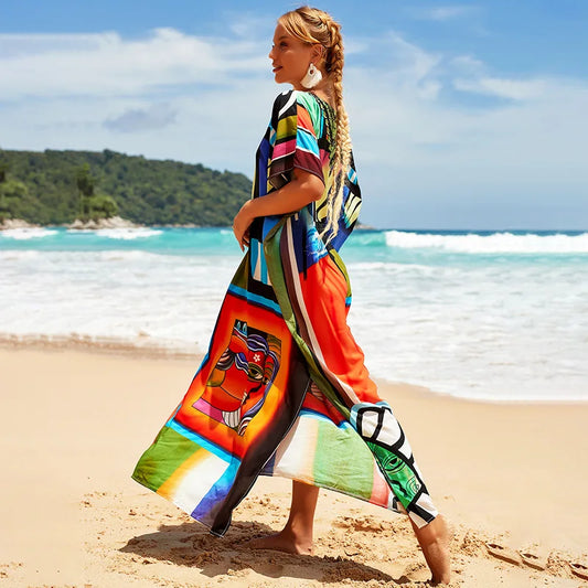 Gisy Luxury Beach Kaftan-Elegant Resort Cover-Up