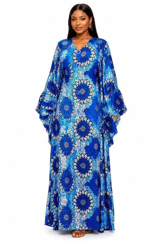 Kaftan Orange Prestige à Motifs Graphiques