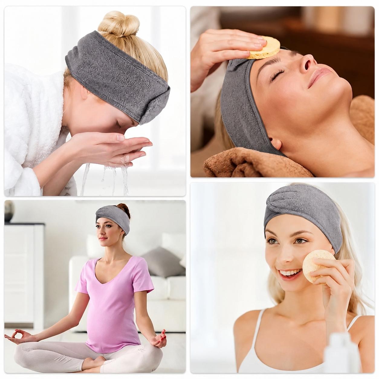 Spa & Skincare Adjustable Headband – Soft Makeup & Facial Head Wrap