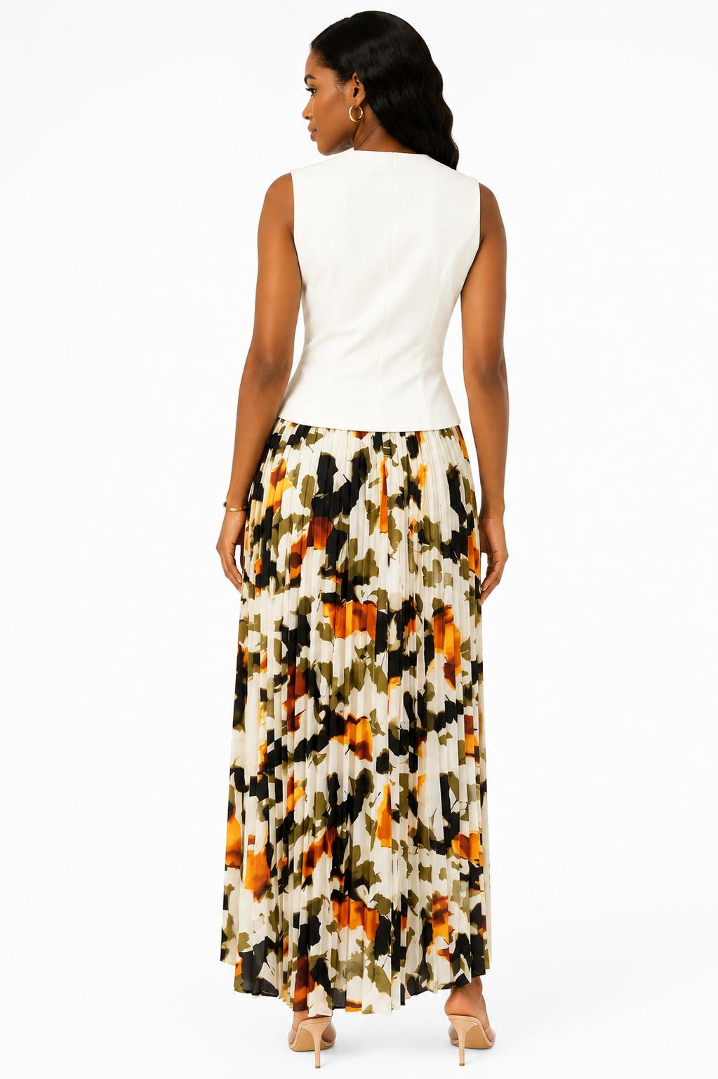 Elegant Floral Sleeveless V-Neck Maxi Dress