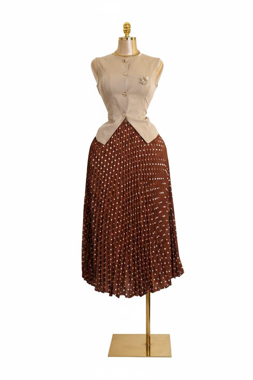 Beige & Brown 2-Piece Set – White Background