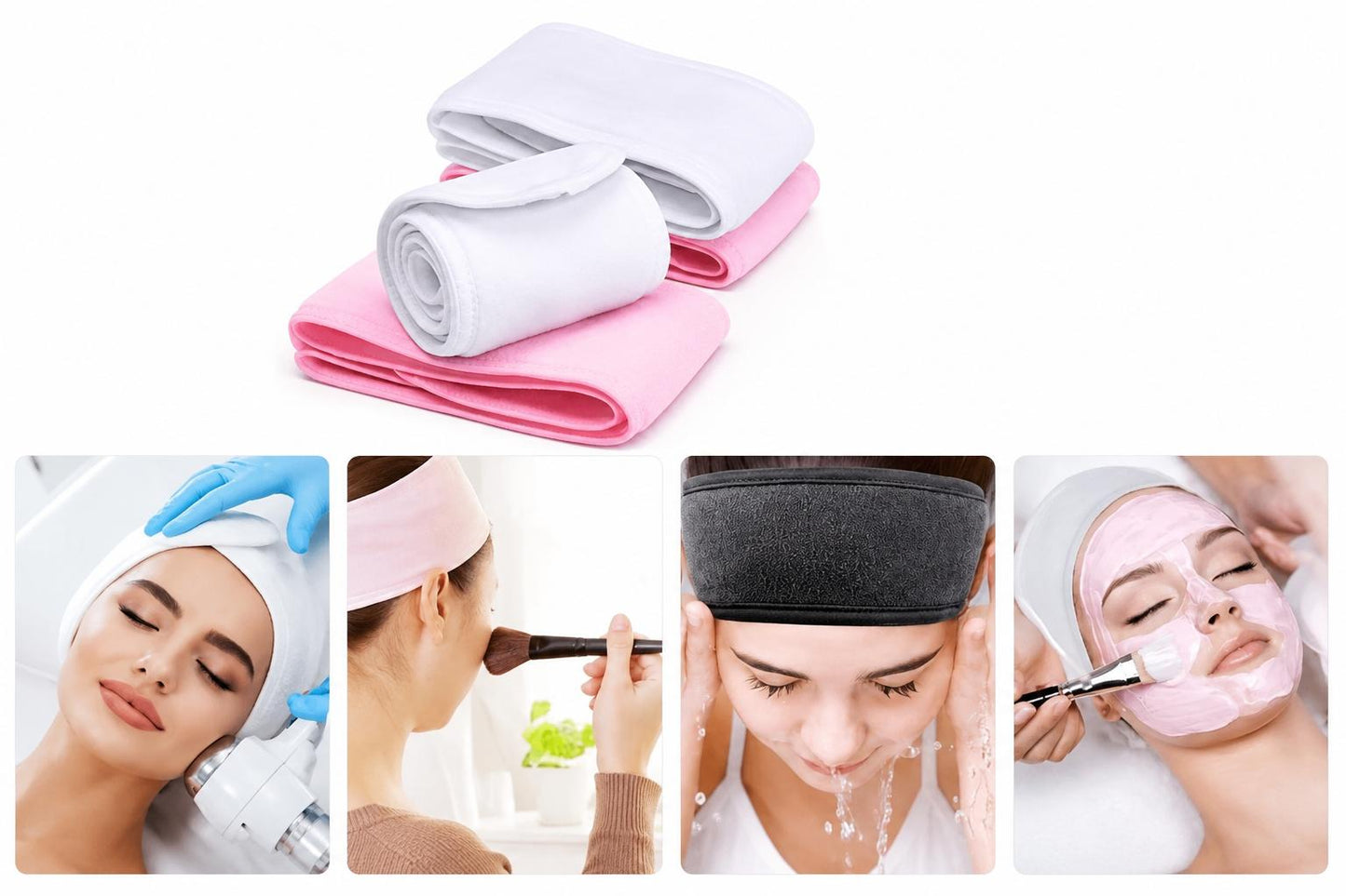 Spa & Skincare Adjustable Headband – Soft Makeup & Facial Head Wrap