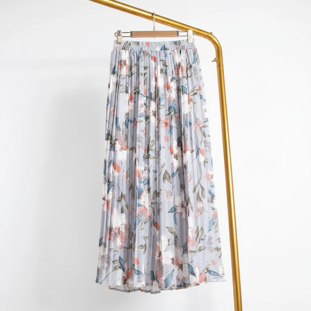 Jupe florale bleue sans texte