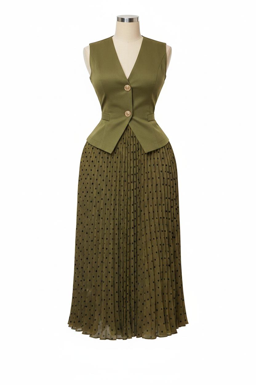 Olive Green 2-Piece Set v2 – White Background