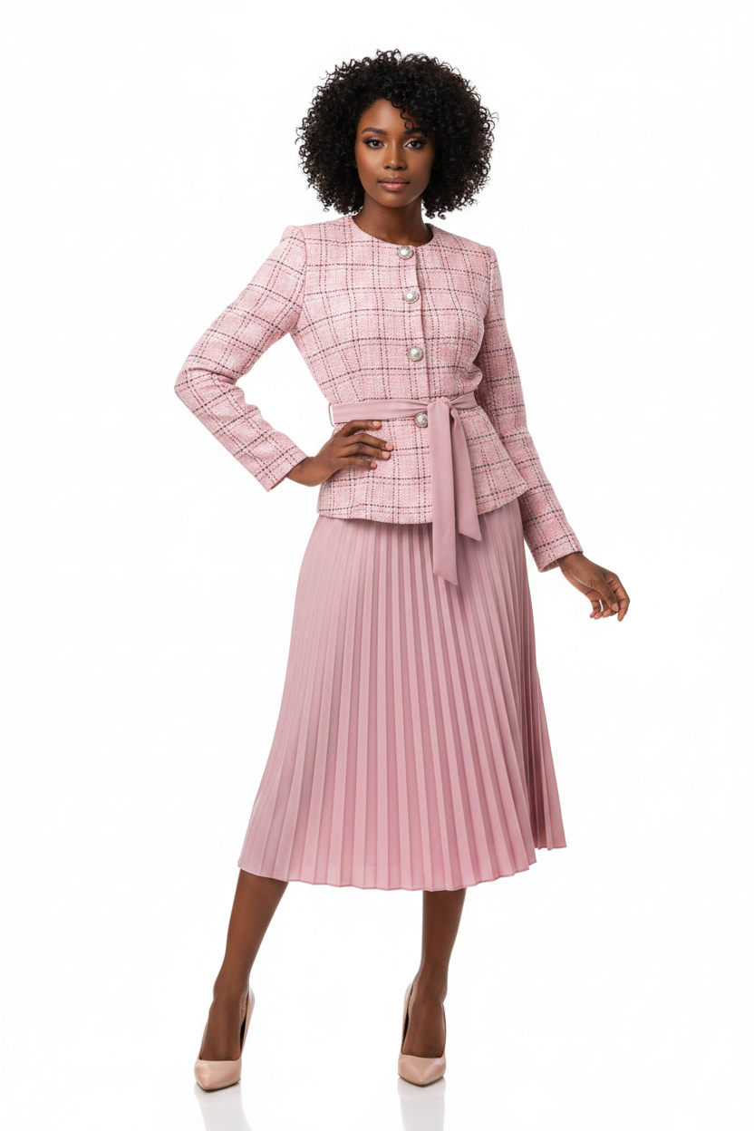 Pink set African American model