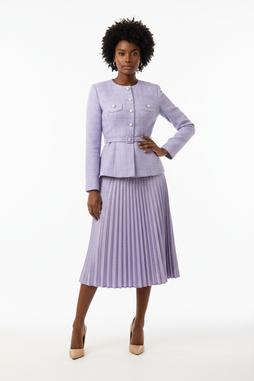 Purple set African American model