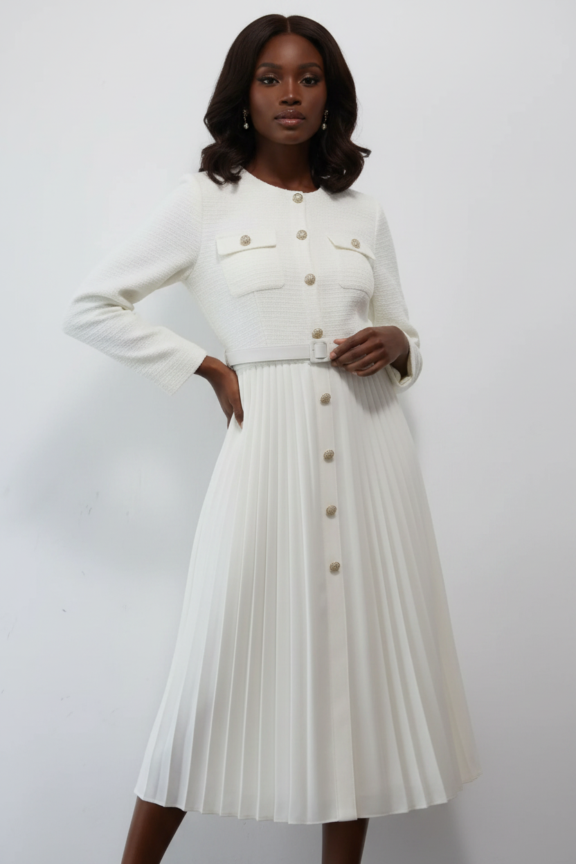 Robe blanche mannequin afro-américaine