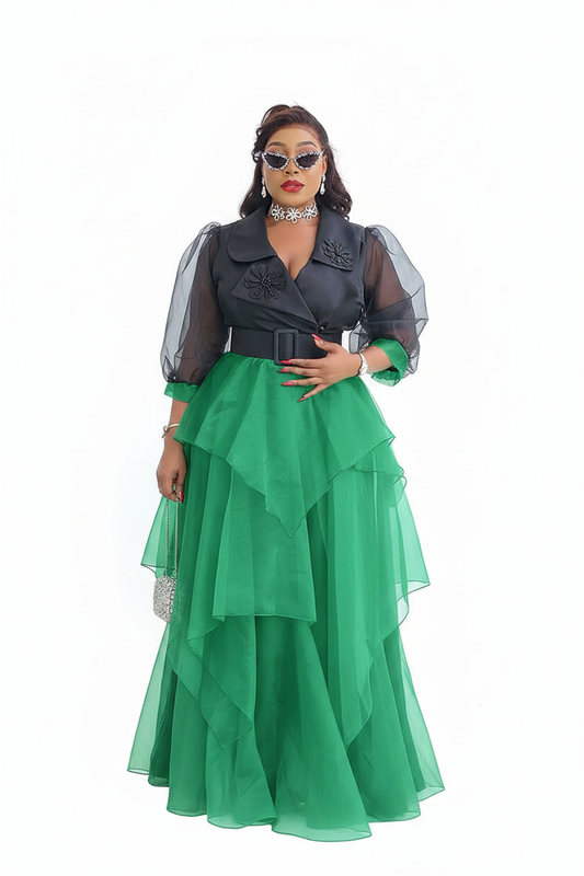 Robe noir & vert