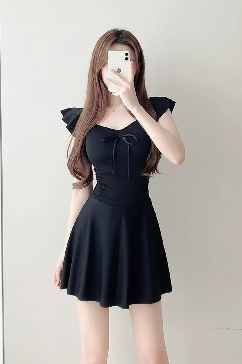 Robe noire fond blanc