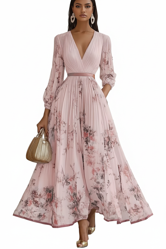 Robe rose fond blanc