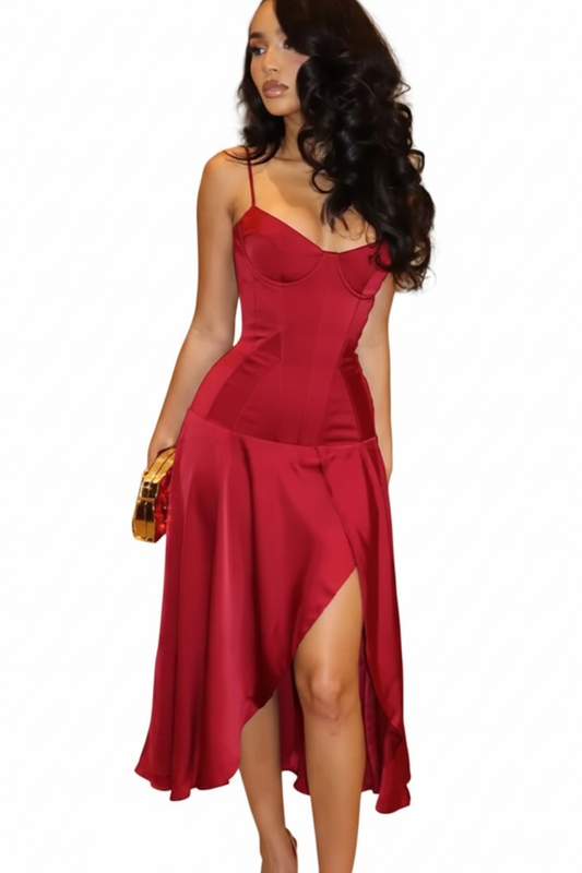Robe rouge fond blanc 5