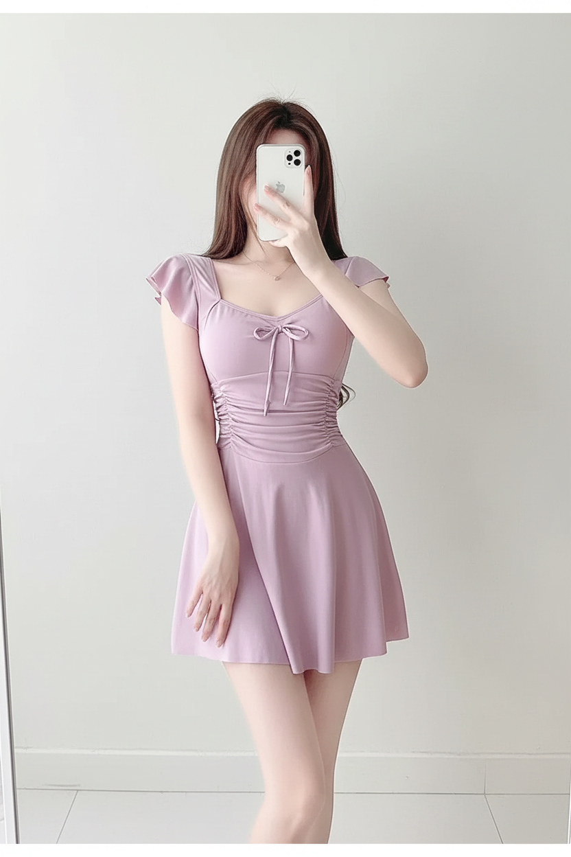 Robe violette fond blanc