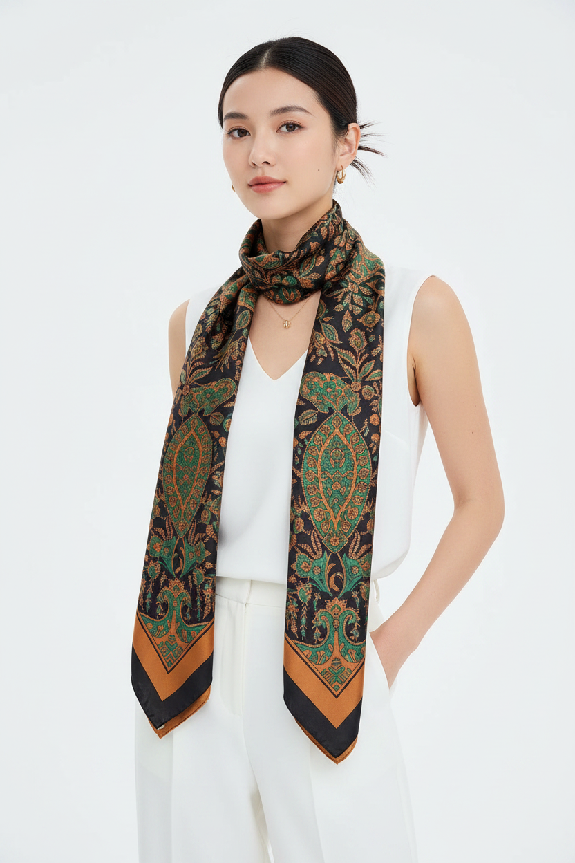 Scarf Paisley on Model