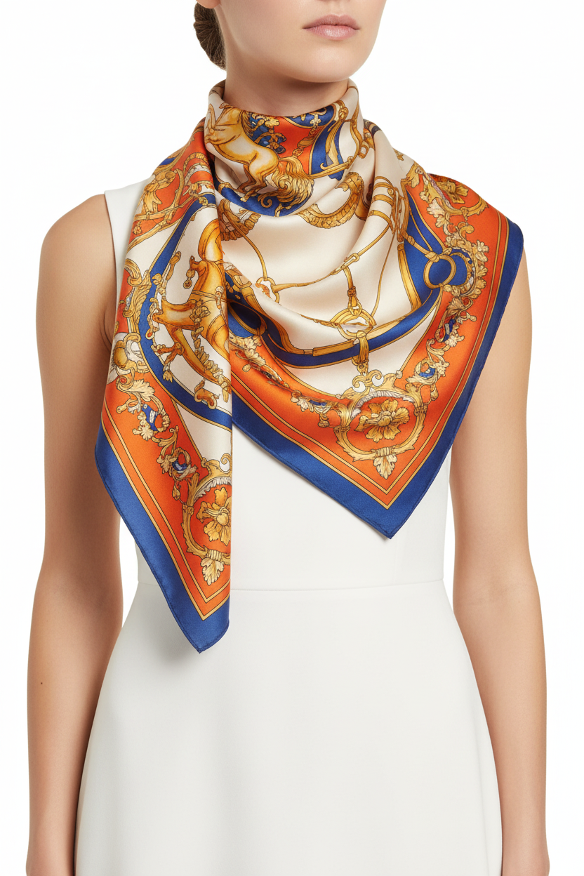 Scarf Worn White Dress